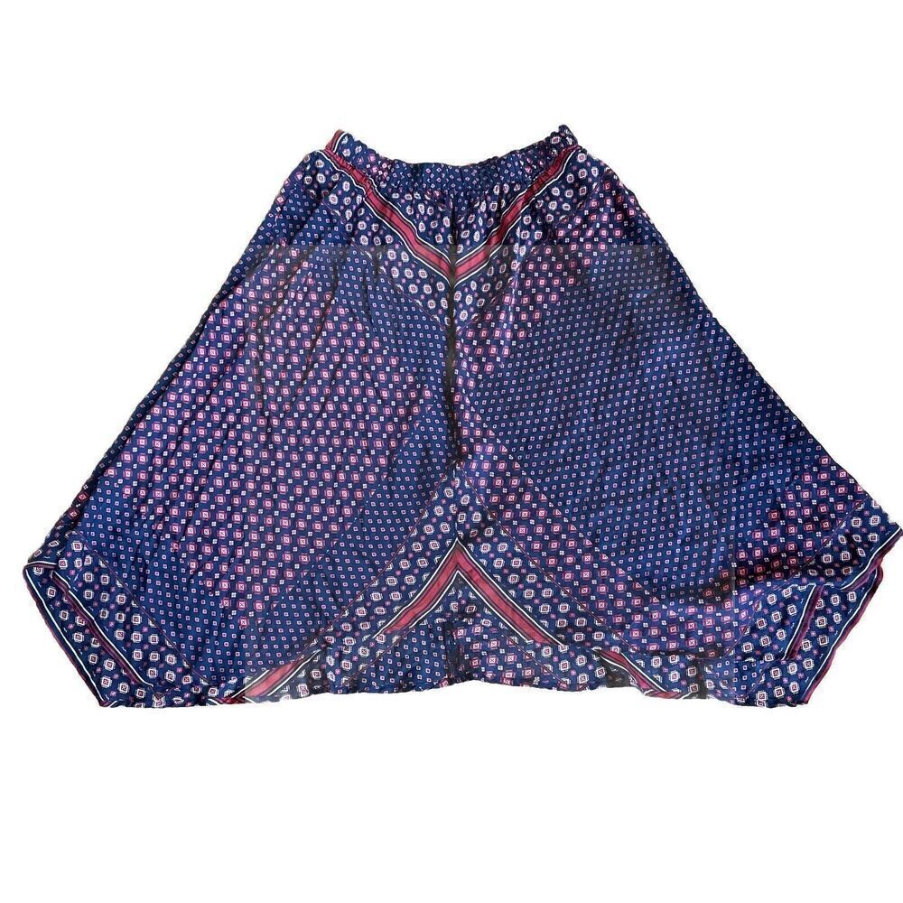 Xirena Womens Jackson Midi Skirt M Blue Bandana Fairy Boho Pullon Elastic Waist
